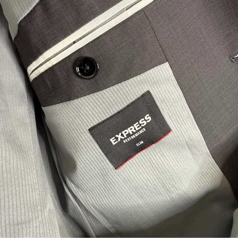 Express Performance Slim Fit Stretch+ Blazer Charcoal Gray 38R